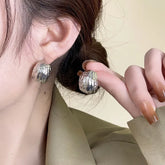 Simple Rock Smooth Small Metal Peas Punk Party ValentineDay Bijoux Earring